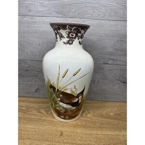 Spode Woodland Lapwing Vase 11” Tall ~Made In England